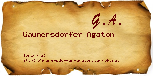 Gaunersdorfer Agaton névjegykártya